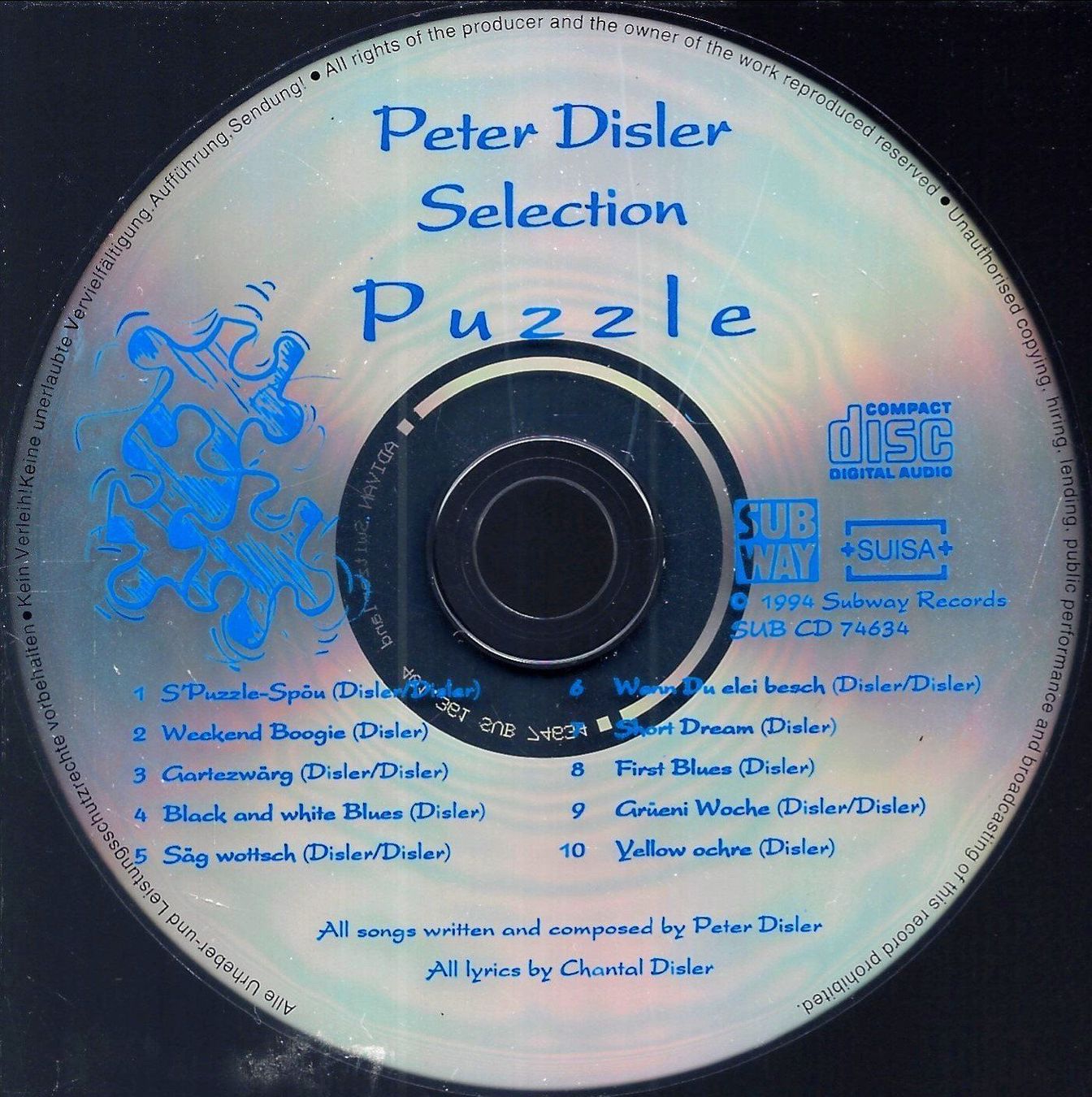 CD: Peter Disler Selection PUZZLE Blues Boogie Jazz Schweiz CD – Usato da Kandergrund venduto da Sososo 6