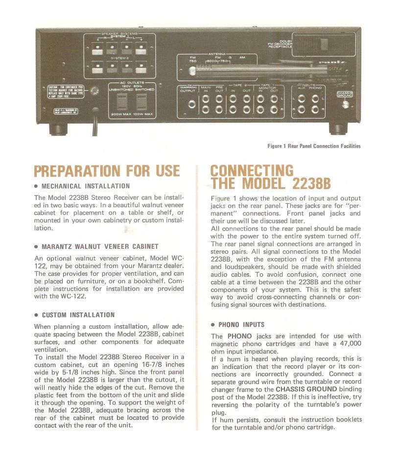Marantz Documenti: Marantz 2238B Anleitung und Service Manual mit Schema – Usato da Madiswil venduto da miglan 1