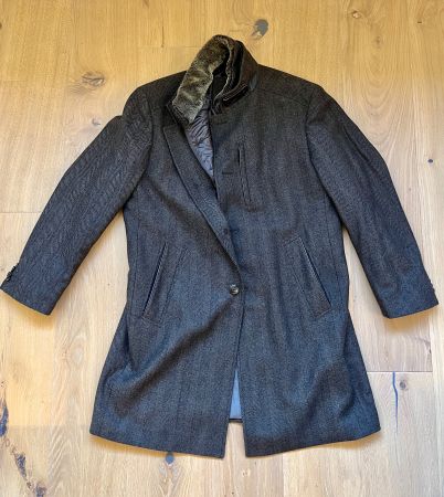Herren Mantel mit abnehmbaren Steppweste braun grau neu