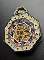 TASCHENUHR OKTAGON-DESIGN STEAMPUNK-STIL SKELETTIETE ZIFFERB