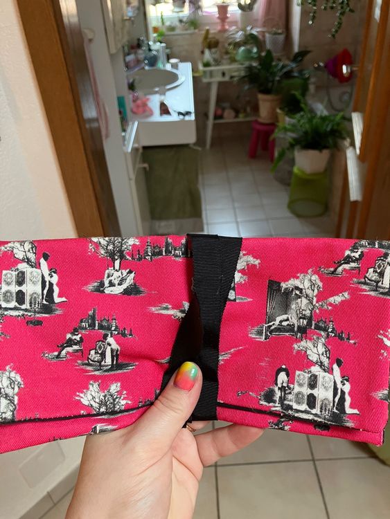 Pochette Vintage AFTER FIVE BY LANDM - Tissu Noir - Made In USA - Occasion En Très Bon état (TBE)