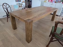 Esstisch Massivholz Eiche dunkel 220x100cm