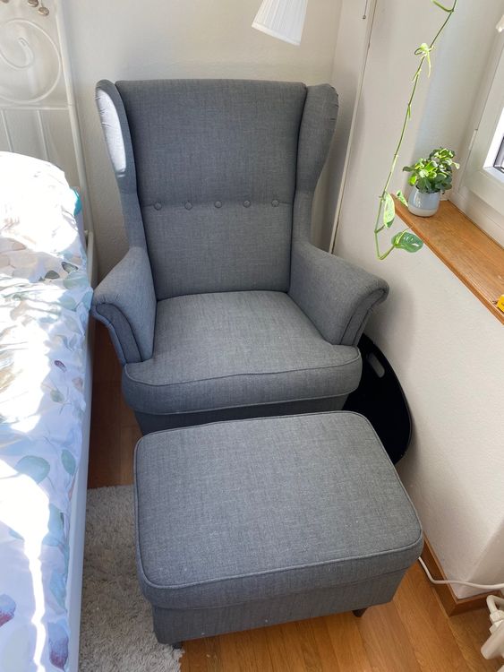 Relax Sessel mit Hocker Grau Strandmon Ikea Kaufen auf Ricardo
