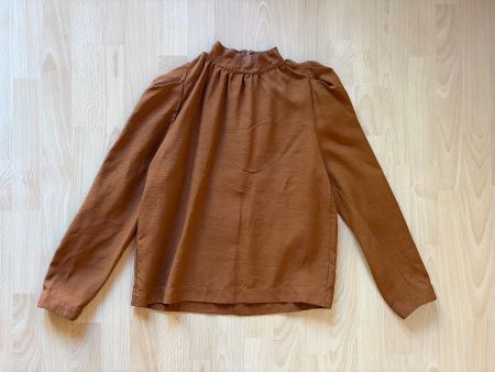 Roseanna Bluse Gr. 34 braun langarm Stehkragen guter Zustand
