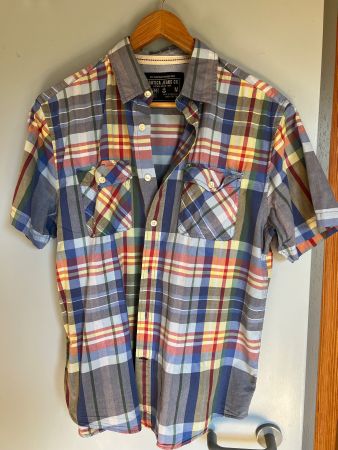 Nautica Jeans Co. Herrenhemd Gr. M, Kurzarmhemd, kariert