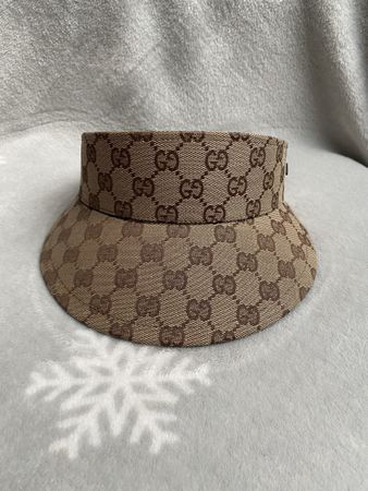 Gucci GG Canvas Visor Kappe – Original – Beige/Braun