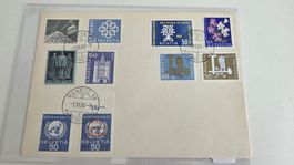 1960 MF 50 Rp mit Pro Patria Blockausschnitt Eulenblock FDC