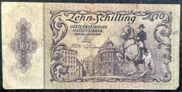 Zehn Schilling von 1950 - Antike Banknote aus Österreich