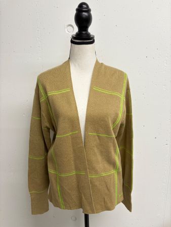 Street One Cardigan Gr. 36 braun grün kariert mit Baumwolle