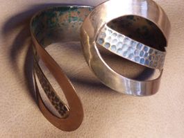 Vintage Kupfer Armreif Handarbeit ca 1950