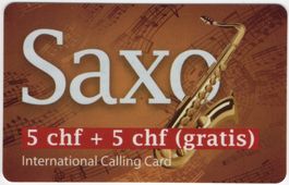 5 + 5 CHF Saxo - seltene Prepaid Telefonkarte