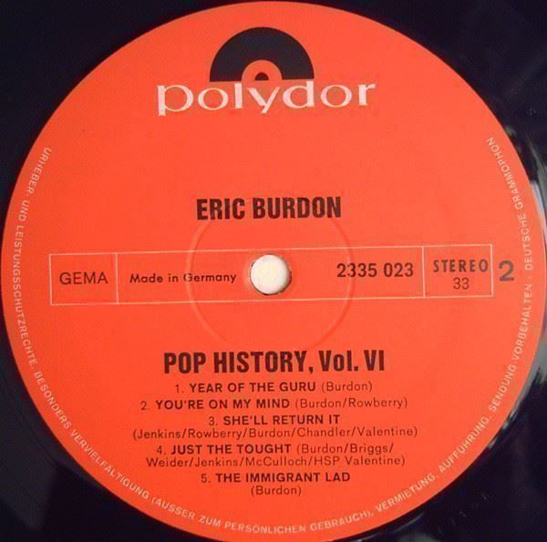 Schallplatten: BURDON ERIC AND THE ANIMALS – Neu (gemäss Beschreibung) aus Aeschi SO von Stones55 5