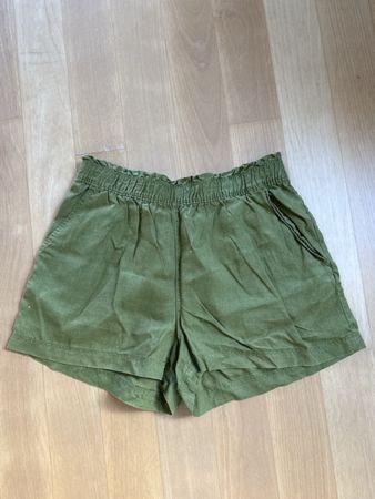 Hosen kurz H&M LINEN Damen Grösse L Olivgrün neuwertig