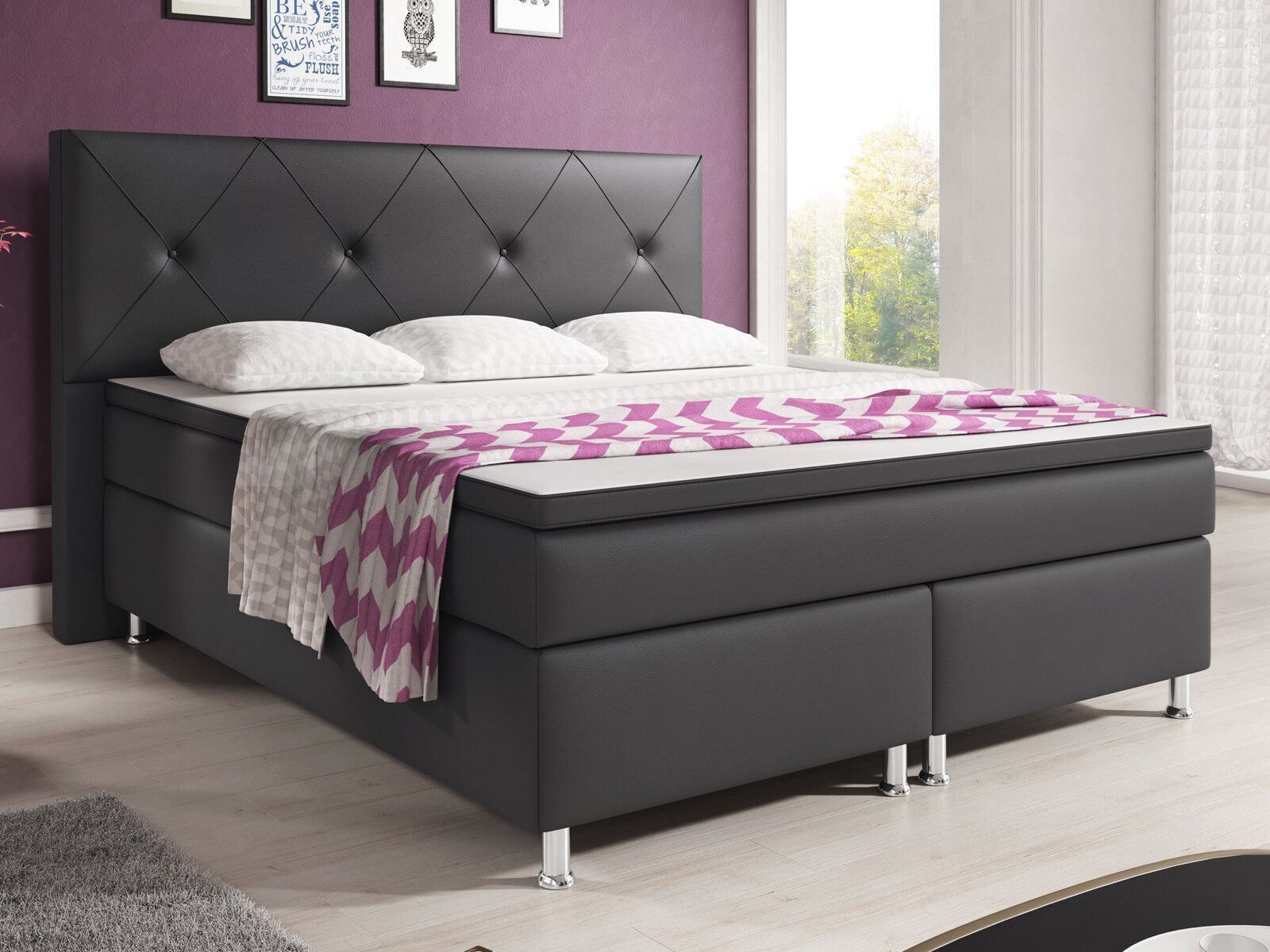 Letti: Boxspringbett 180x200 Anthrazit Bett Doppelbett – Nuovo e nell'imballaggio originale da Wallenwil venduto da toesstal-vertrieb 5