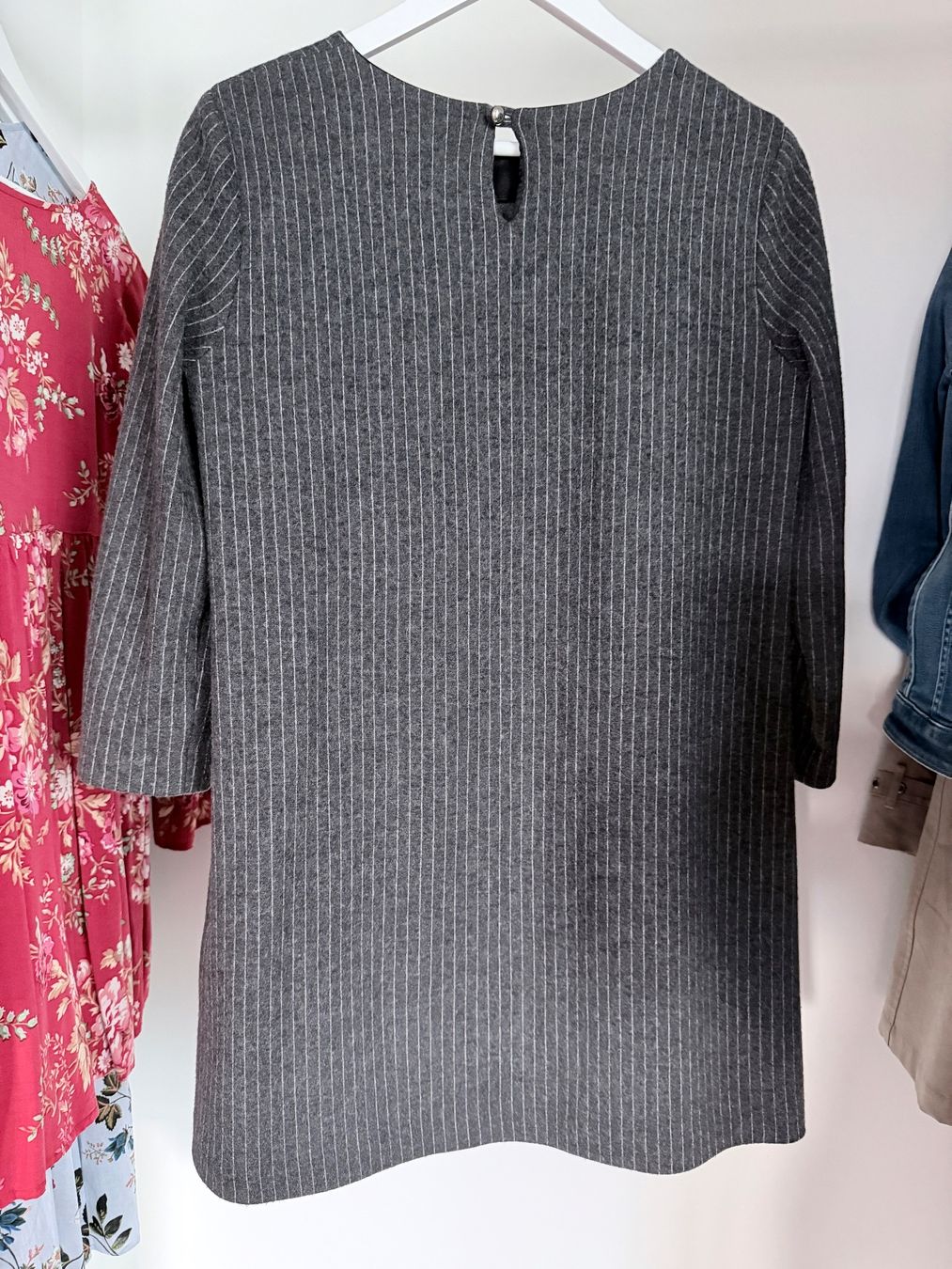 Vestiti: JOSEPH das kleine Schwarze Kleid, anthrazit gestreift, Gr.36 – Usato da Erlinsbach venduto da Clodimodi 4
