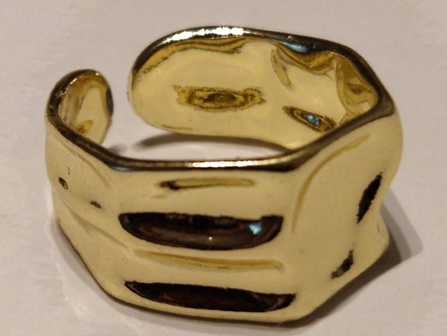 Bague dorée tendance, style unique, ajustable 48 - 49 (Neu und ...