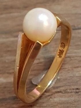 Anelli: 750 Goldring mit edler Zucht - Perle – Nuovo (secondo la descrizione) da Unterägeri venduto da Altgoldschmuck