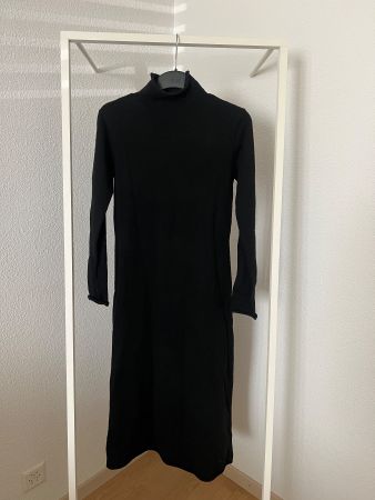 ZARA MAXI DRESS m. Kragen Gr. M, schwarz, NEU m. Etikett