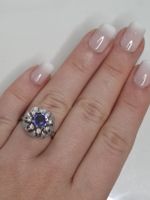 Wunderschöner Tansanit-Brillant Ring, 750er Weissgold, Gr.52