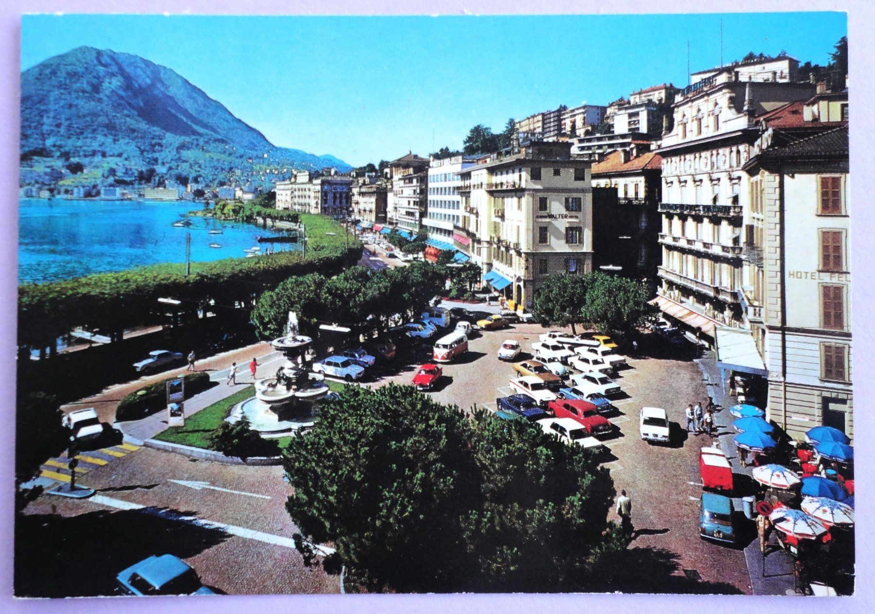 Cartoline postali: Lugano, Piazza Rezzonico e Riva V. Vela – Usato da Fétigny venduto da Billy2miny