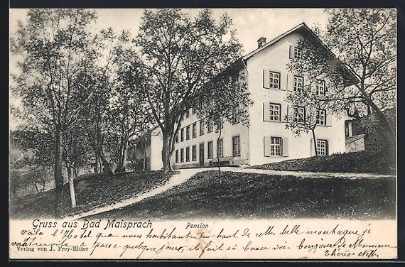 Cartoline postali: AK Bad Maisprach, Partie an der Pension – Usato da Berlin venduto da bartko-reher