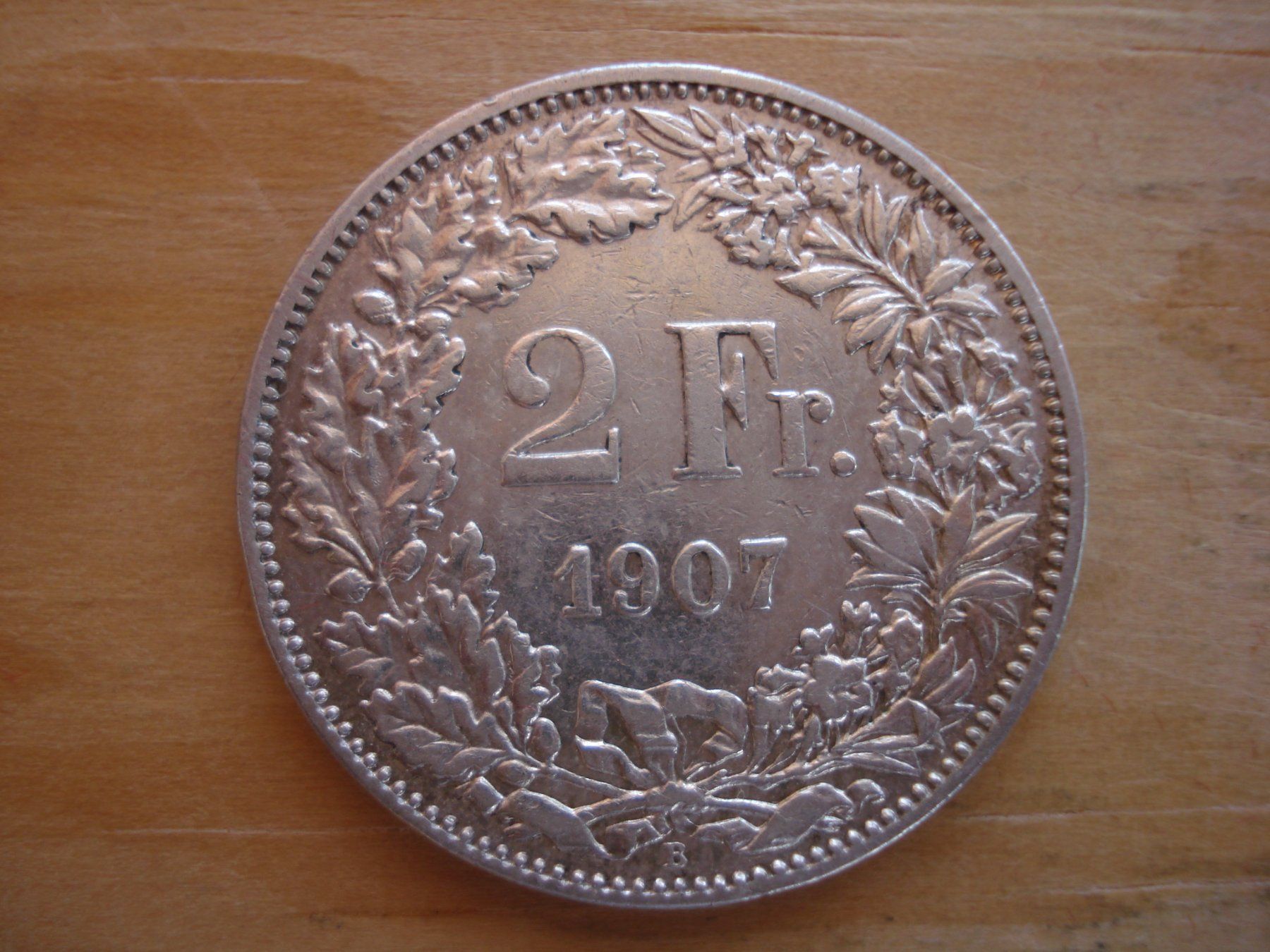 Alle Münzen: (C1) 2 Franken 1907 SS-VZ – Gebraucht aus Erlach von Net-Coins