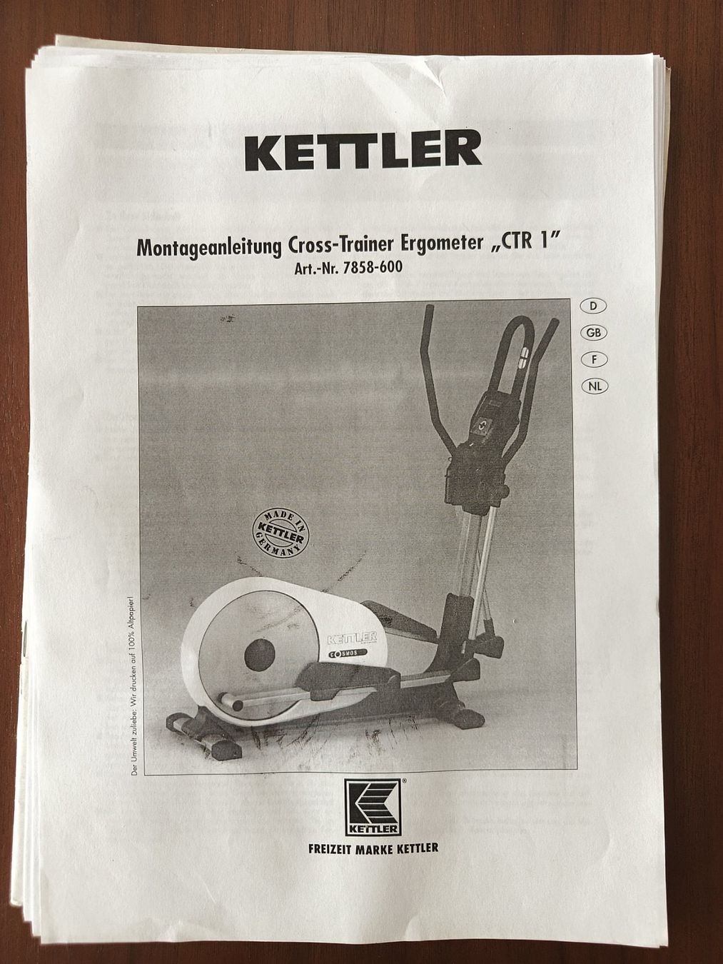 Kettler Hometrainer: KETTLER/ Cross-Trainer/ Hometrainer – Usato da Fahrwangen venduto da chaesli1291