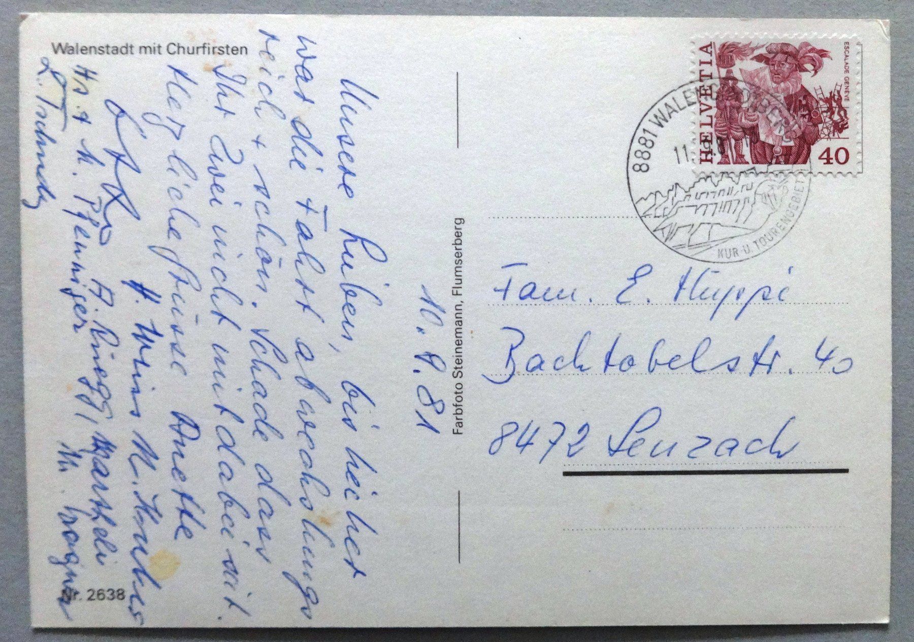 Cartoline postali: Walenstadt mit Churfisten – Difettoso da Fétigny venduto da Billy2miny 1