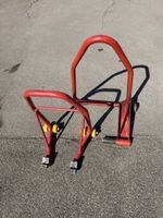Motorrad Montageständer Set rot gebraucht Zustand