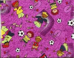 Baumwollstoff 50 x 140 cm  Fussball lila