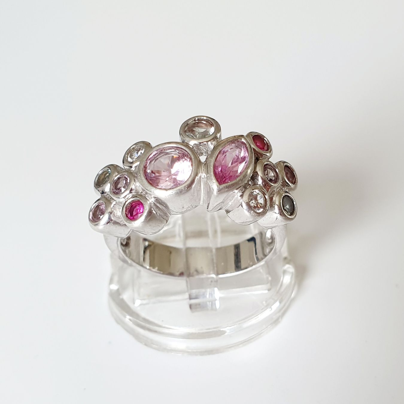 Anelli: Silber Ring 925  mit bunten Steinen gr. 19,1 mm – Usato da Kreuzlingen venduto da Wunderkiste123 3