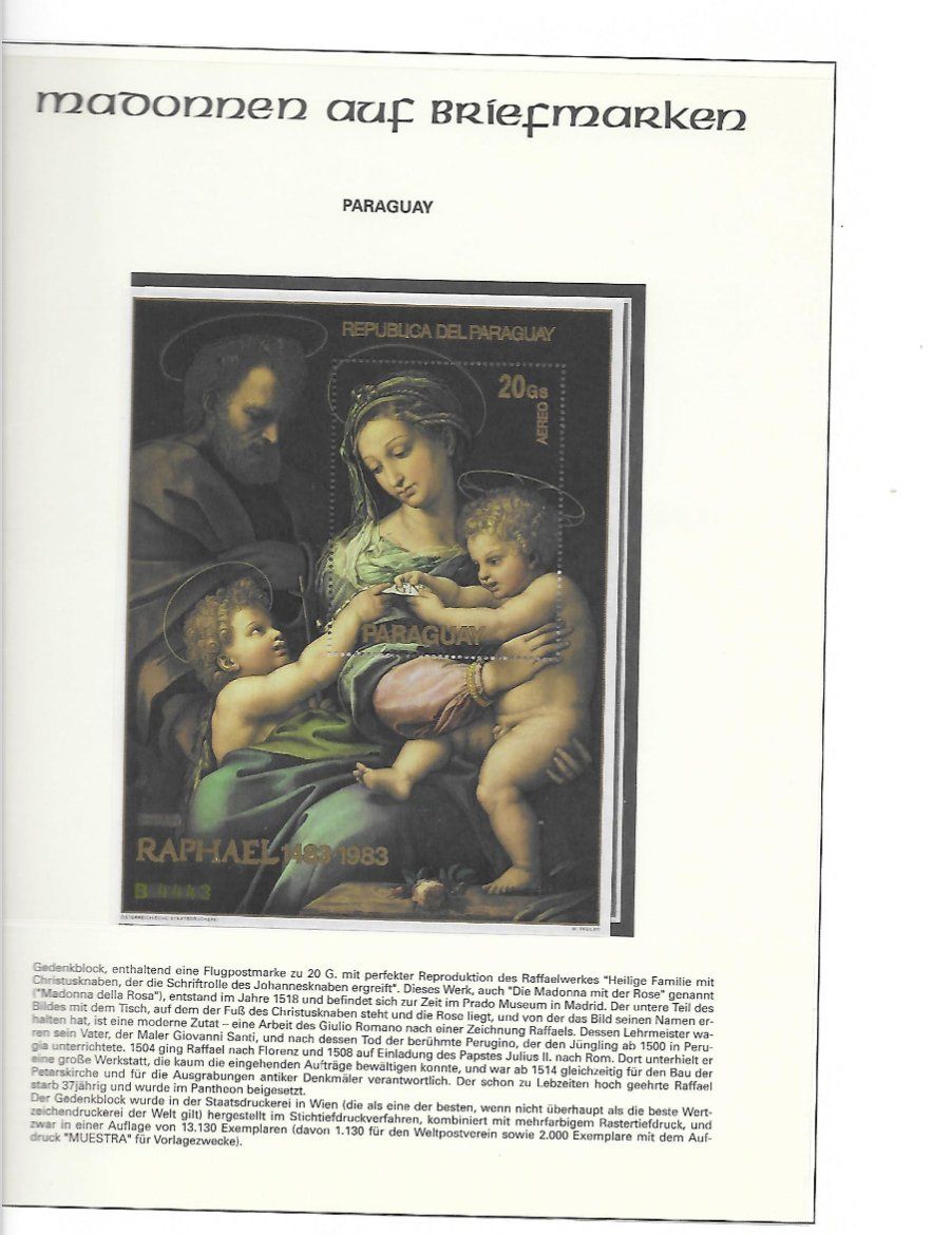 Tutti i francobolli: Madonnen auf Briefmarken – Nuovo e nell'imballaggio originale da Madiswil venduto da Hglotz 2