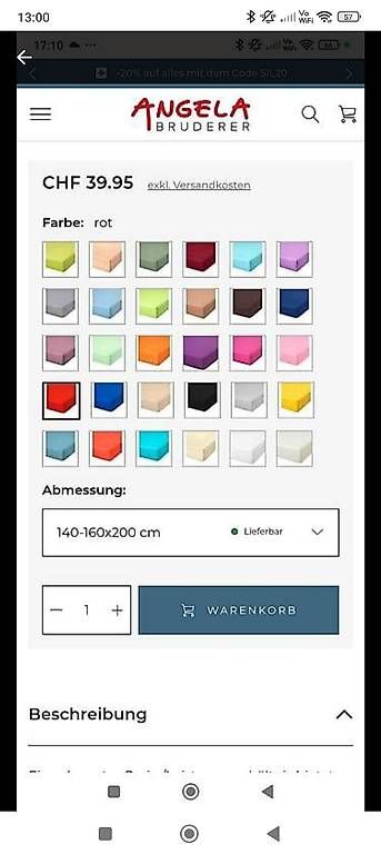 Biancheria da letto: Jersey Fixleintuch 140-160 x 200cm – Usato da Escholzmatt venduto da wobina 4
