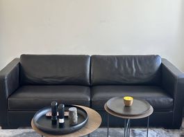 Leder Sofa Couch, IDP, Creta, Dunkelbraun