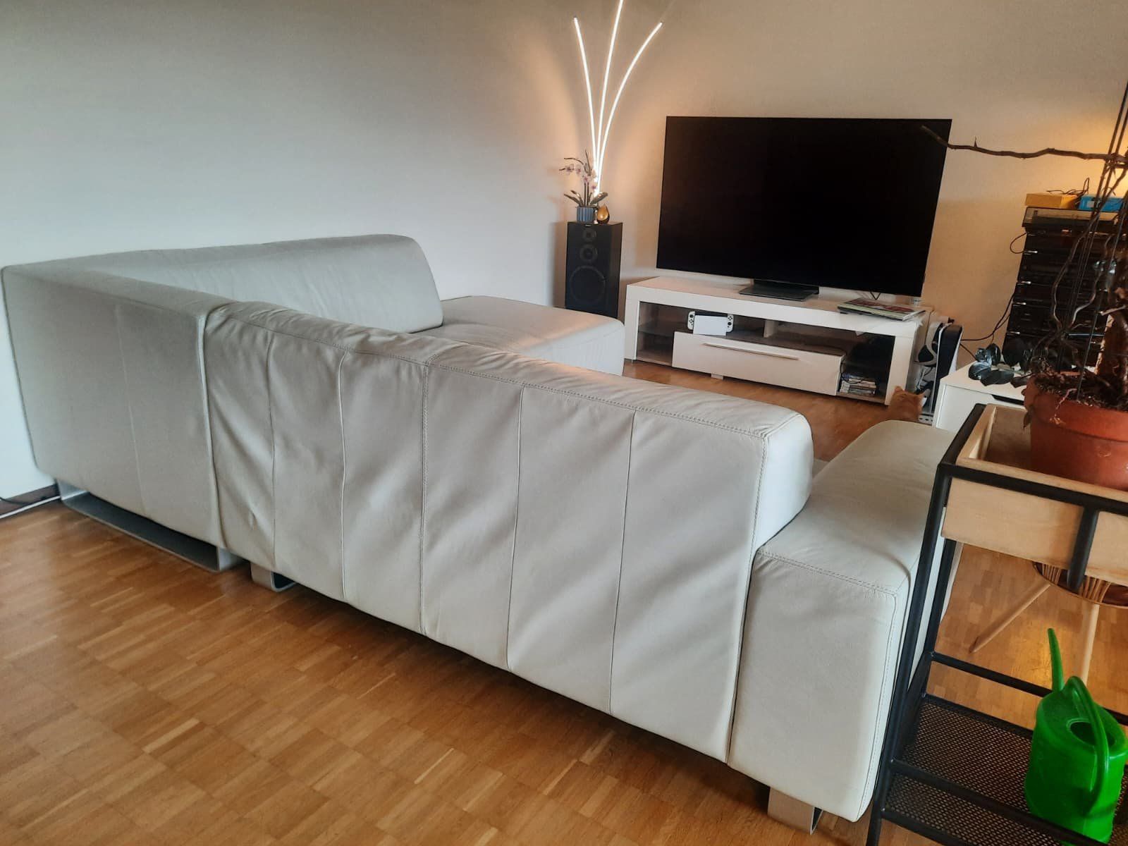 Pfister Divani: Möbel Pfister Ecksofa Echtleder - hellgrau - 255 × 220 cm – Usato da Aarau venduto da Amothan 4