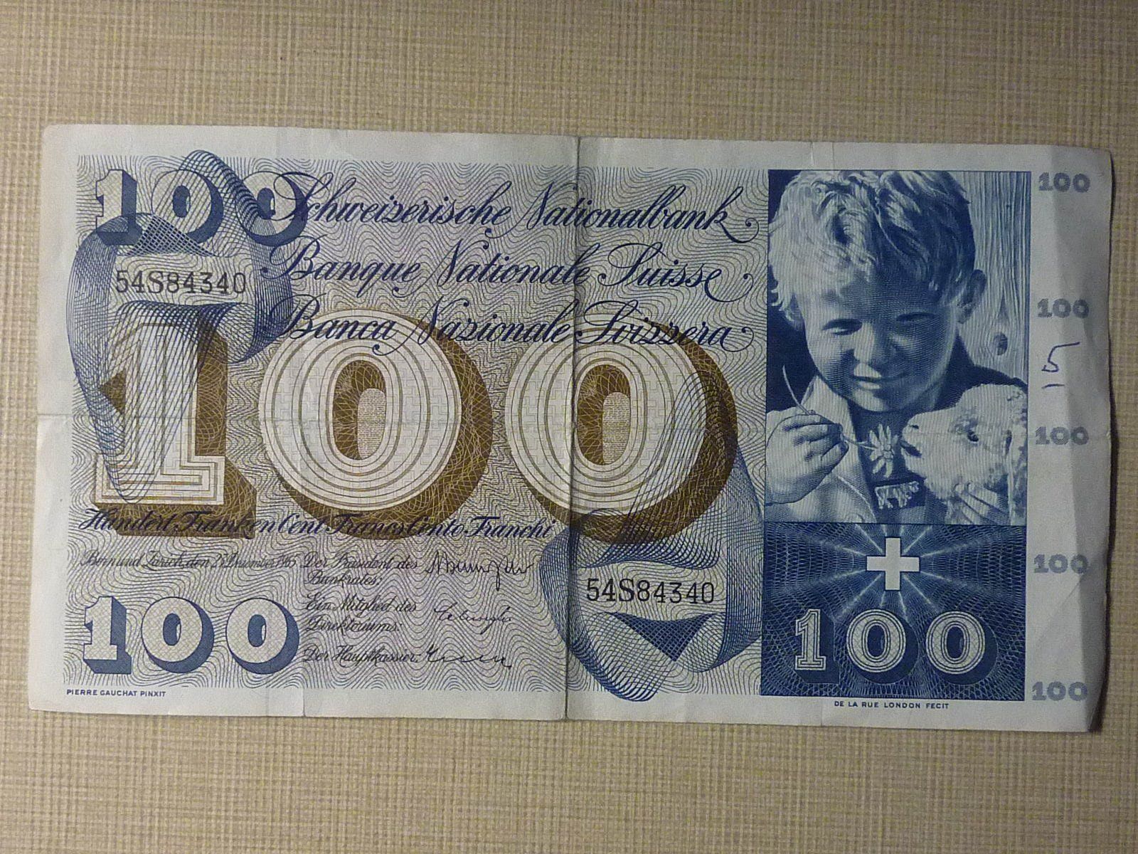 Billets de banque: 100 Fr. Note  27. Dezember 1965 – D'occasion à Seon par aee_7gpz 1