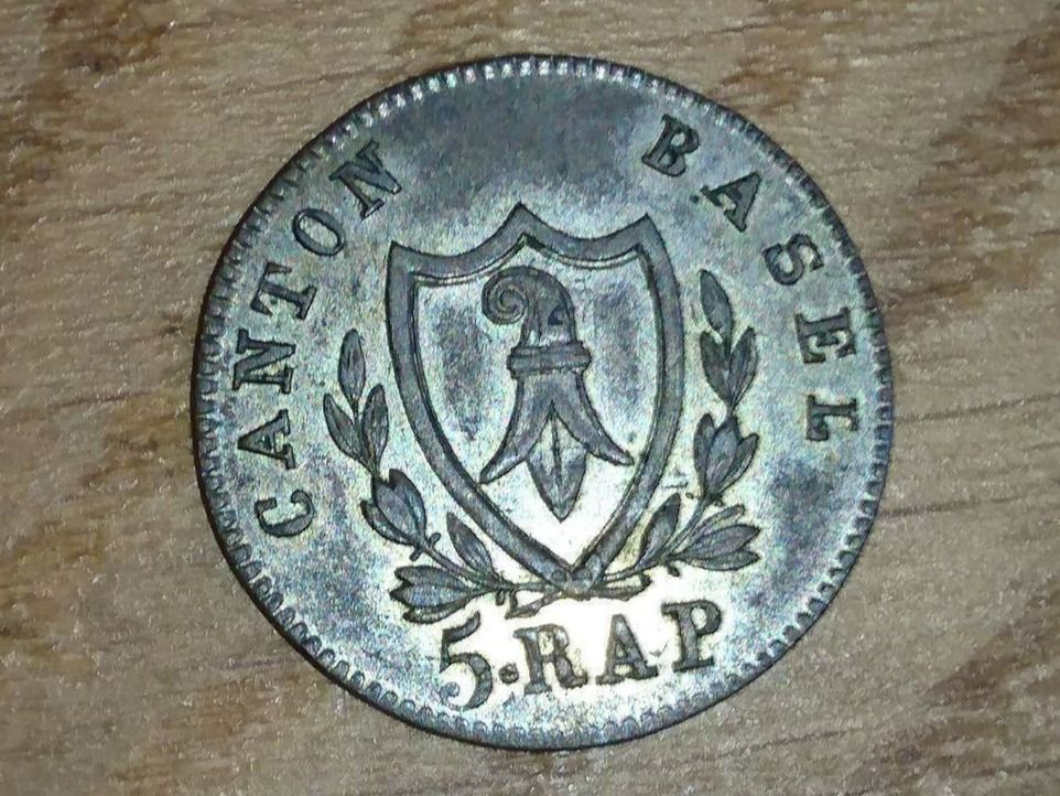 Alle Münzen: Basel: 1/2 Batzen, (5 Rappen) 1826 – Gebraucht aus Pfungen von Aguti77