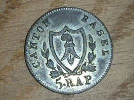 Basel: 1/2 Batzen, (5 Rappen) 1826