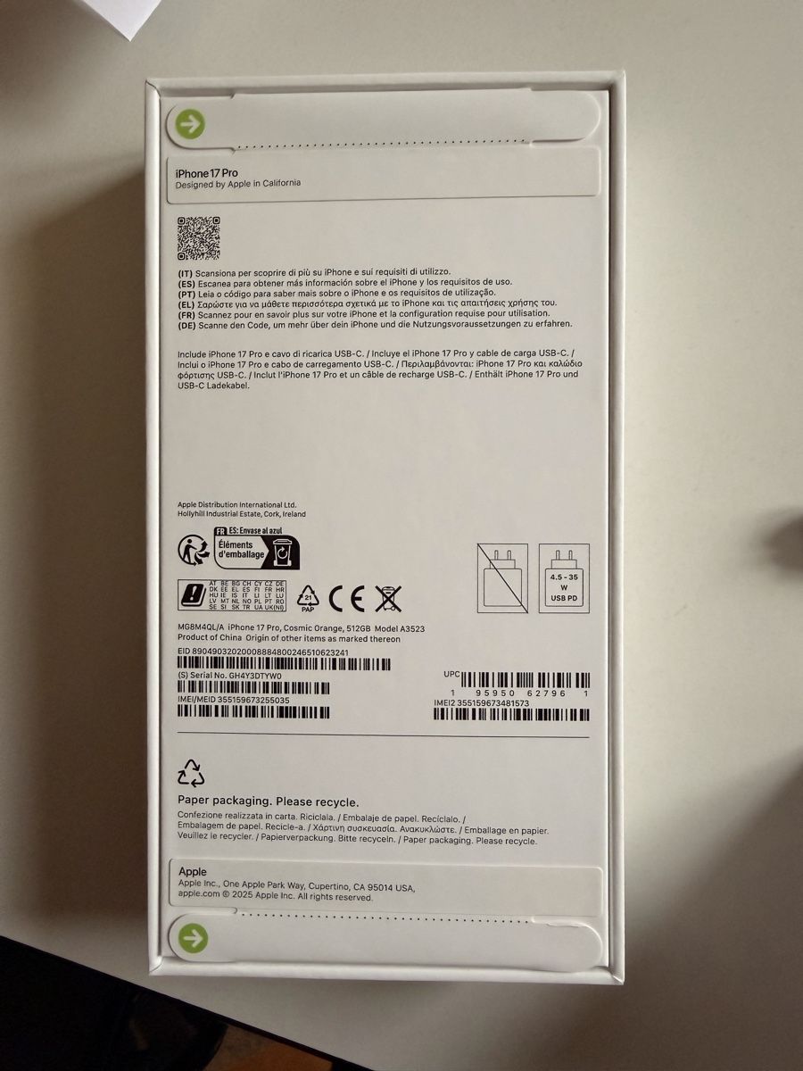 Apple Telefoni cellulari / Smartphones: Iphone 17 Pro 512GB – Nuovo e nell'imballaggio originale da Kleinandelfingen venduto da Pepe8459 1