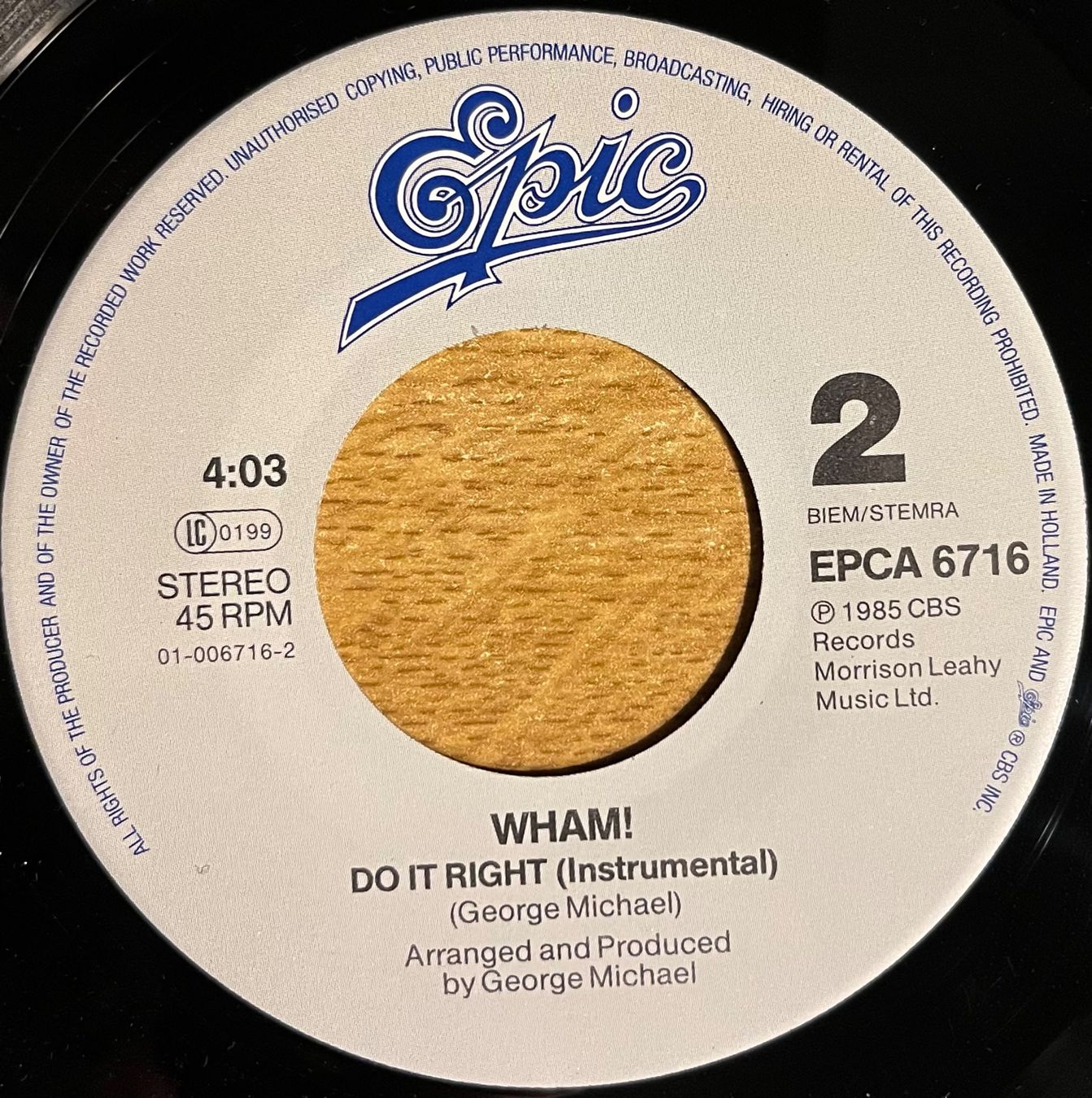 Schallplatten: WHAM! - I'M YOUR MAN – Gebraucht aus Bussigny von vinyl-pas-cher 3