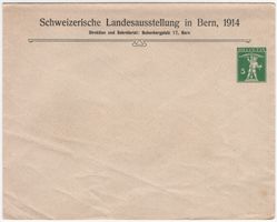 5 Rp. Tellknabe (T.III) auf Privatganzsache der Landi BERN