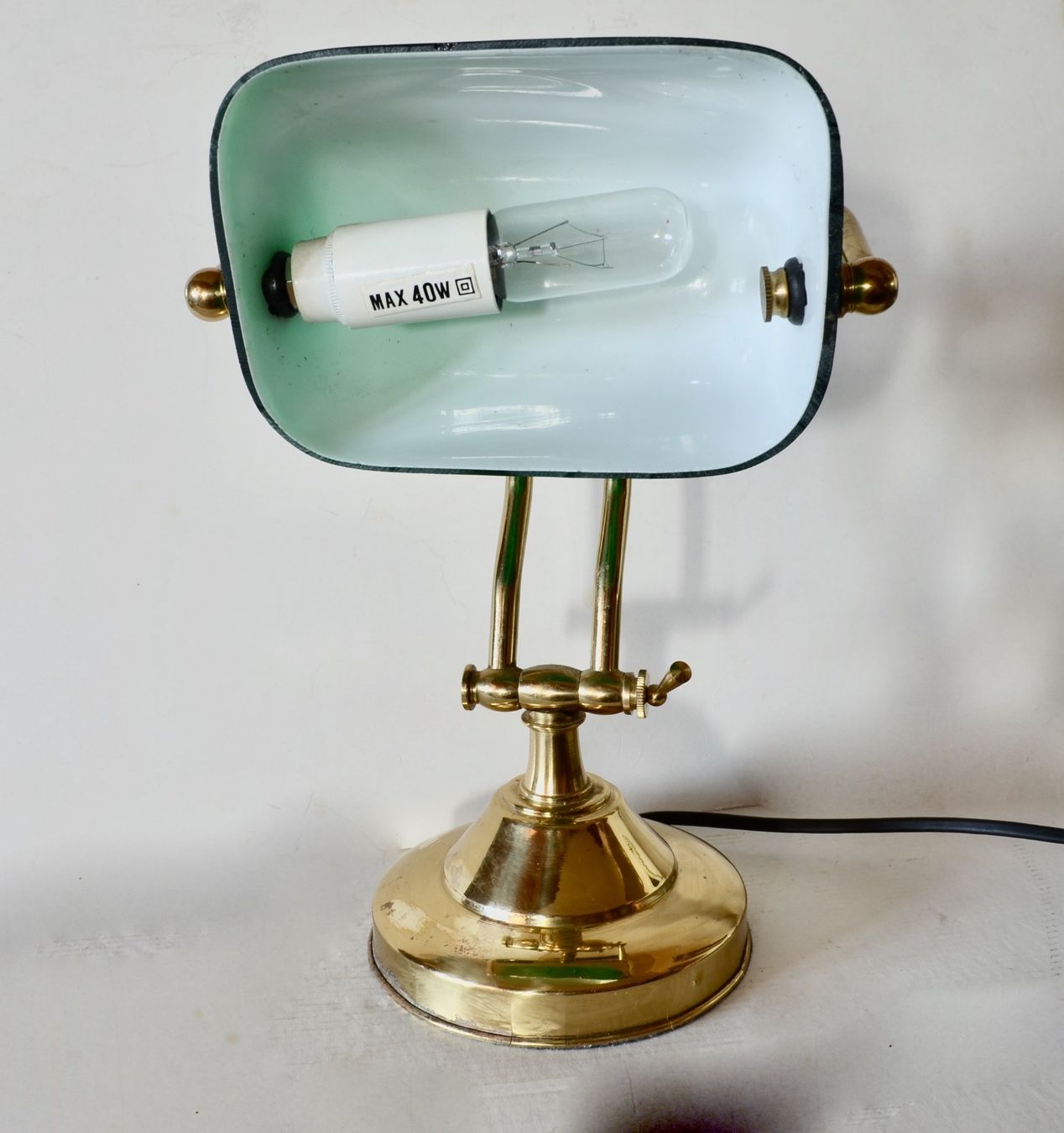 Lampade: Banker-Messinglampe – Vintage-Modell. – Usato da Meilen venduto da glenbeigh 3