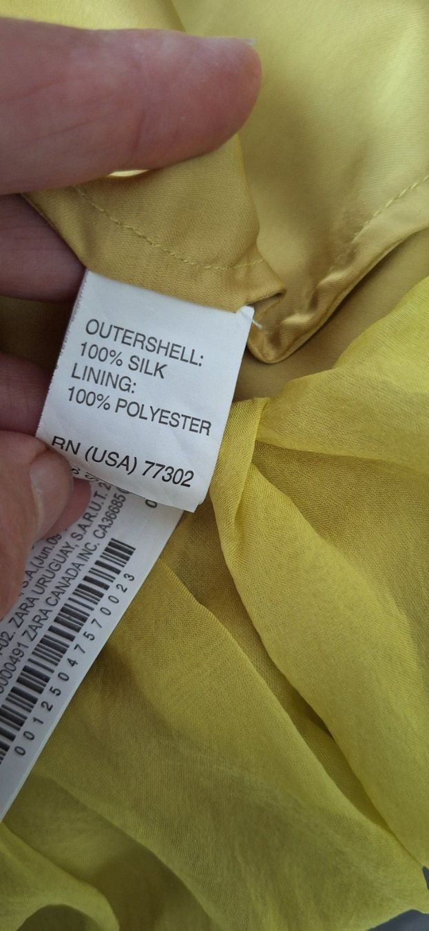 Zara Vestiti: Robe jaune en soie , taille S – Usato da St-Triphon venduto da Jldr0 5