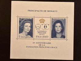 Timbres rares Monaco 1964-1989 25e Anniversaire Fondation Pr