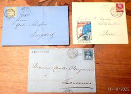 Lot Briefe ab 1864, ZNr.28, 31, Balken-Ꙩ und 154 m. Vignette