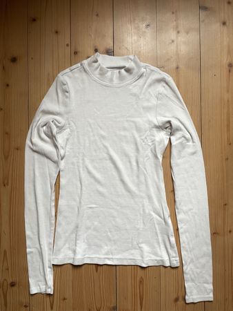 Langarmshirt S weekday weiss mockneck