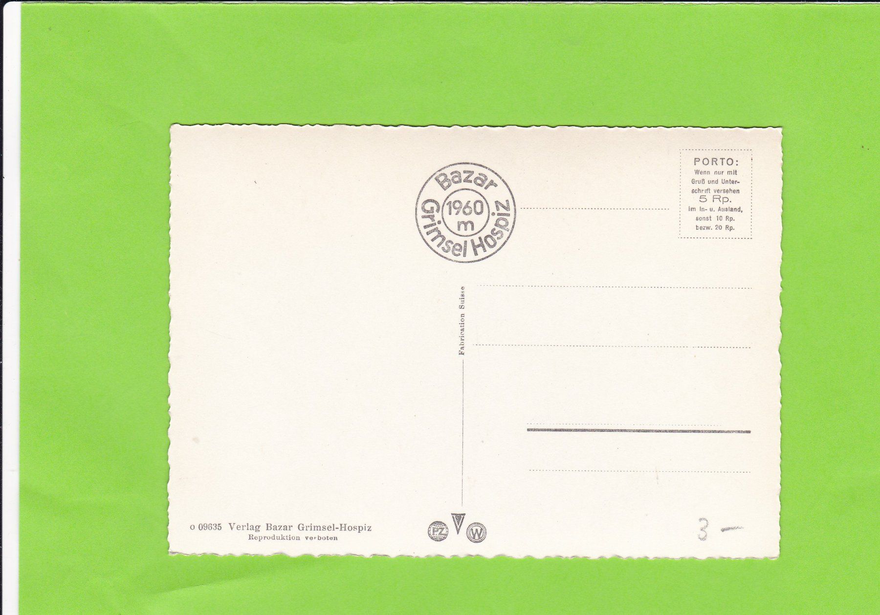 Cartoline postali: Grimsel-Talsperren-Stausee – Usato da St. Peterzell venduto da neckertal 1