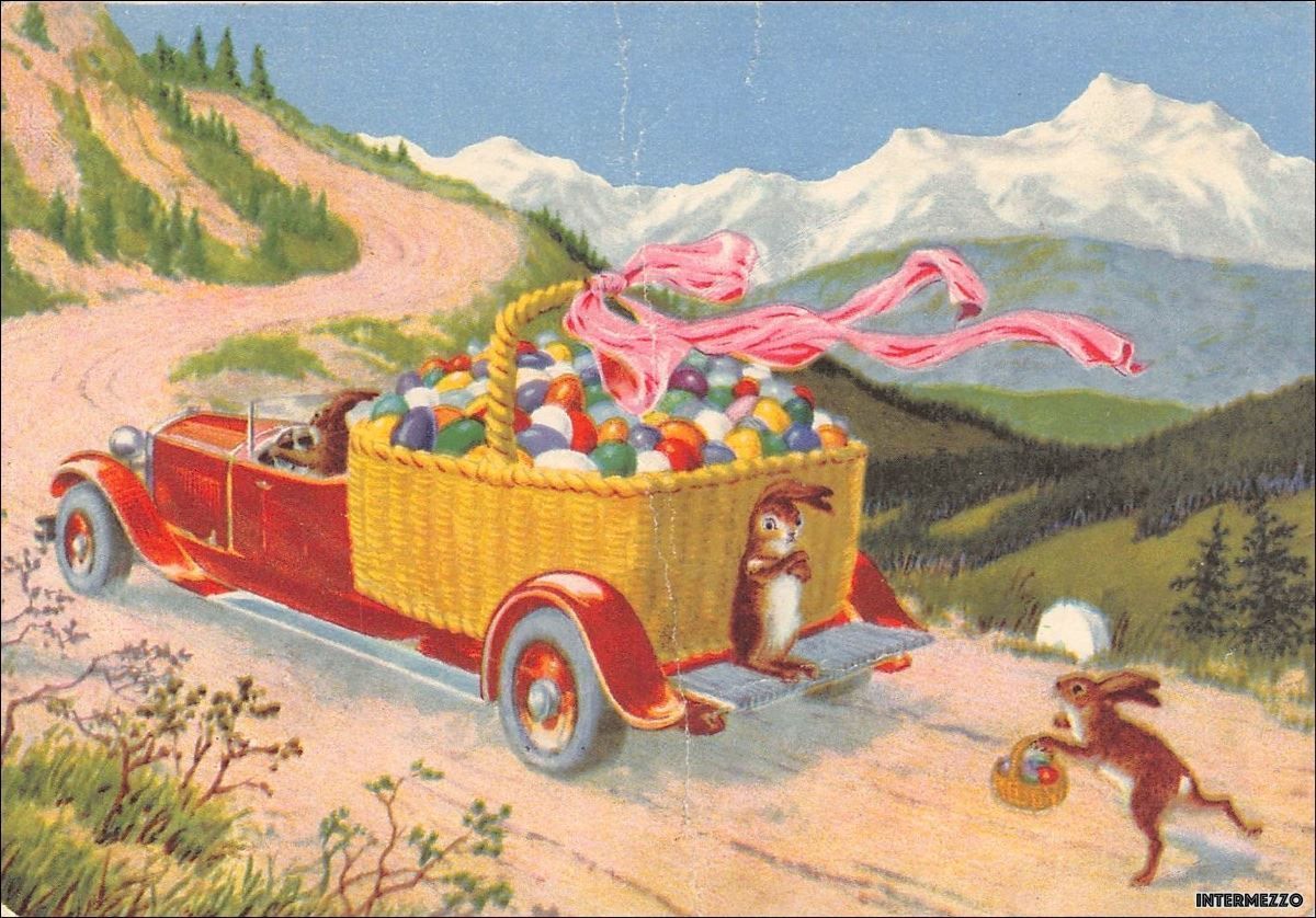 Cartoline postali: Hasen // Oldtimer // 1933 Ostern – Usato da Basel venduto da intermezzo12