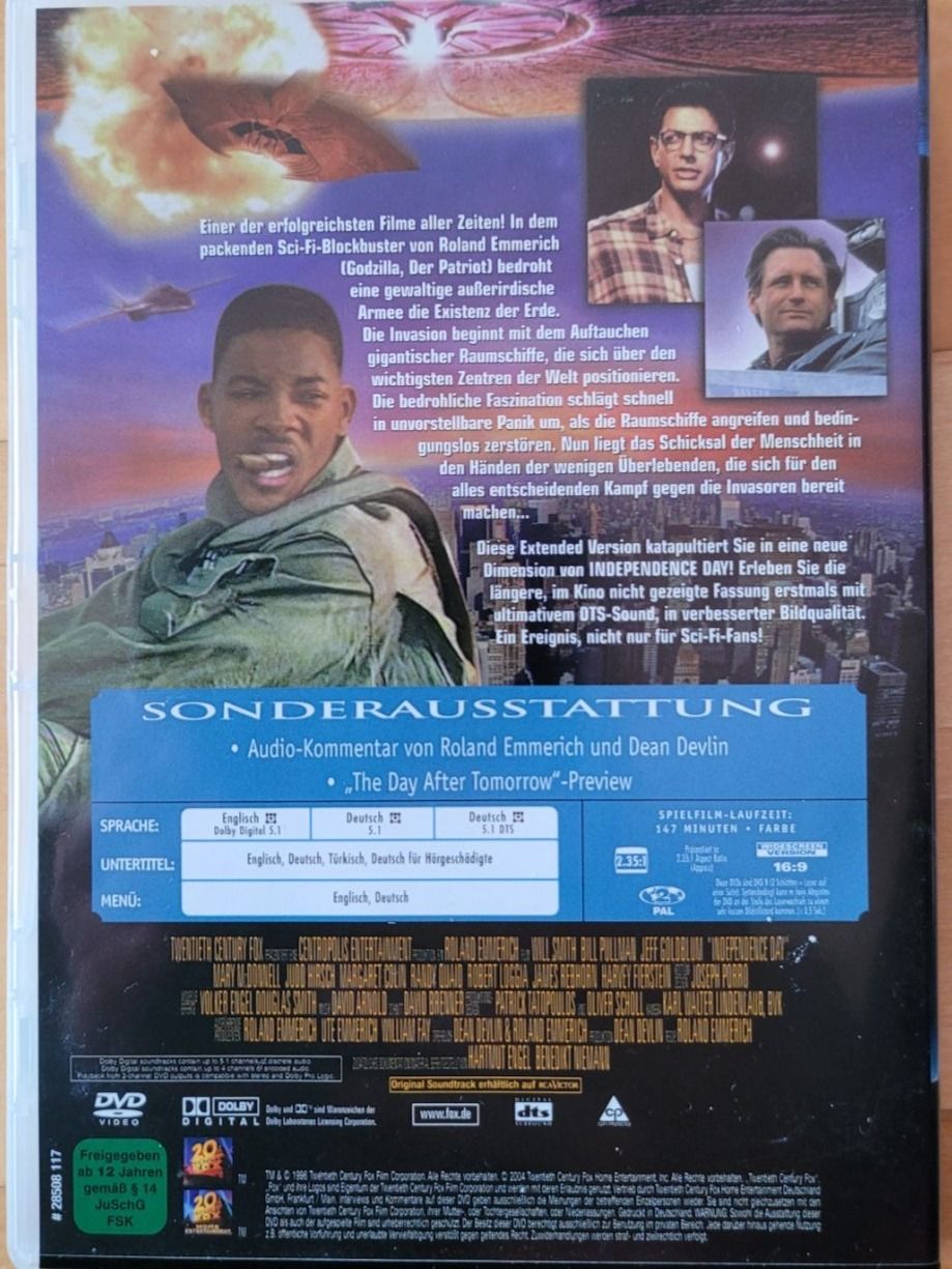 Tutti i DVDs: DVD Independence Day – Usato da Gibswil venduto da Dapi 4