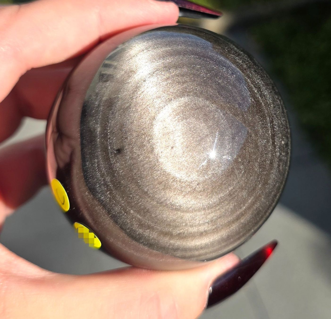 Mineralien & Heilsteine: Silber Obsidian Kugel mit wunderschönem Silber-Flash ✨🩶 C – Neu und originalverpackt aus Matzingen von Shay_Crystalz 1